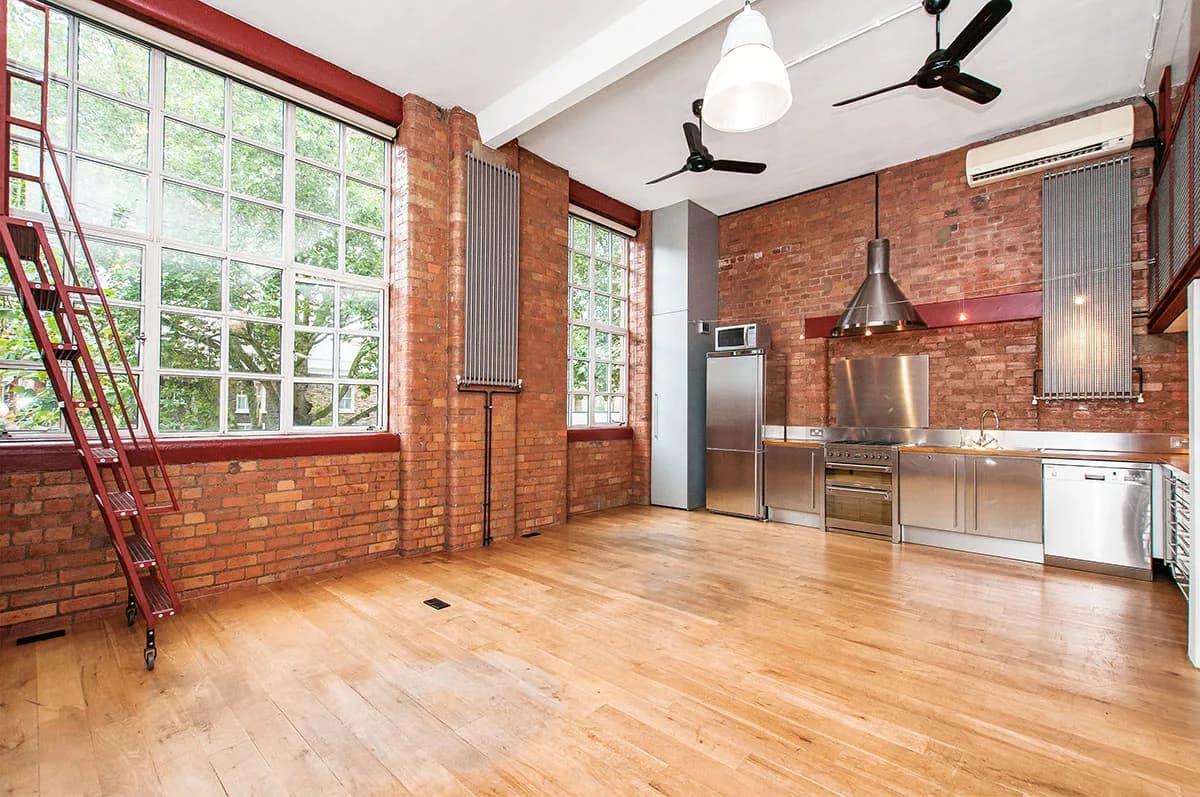Industrial loft apartment — before virtual staging